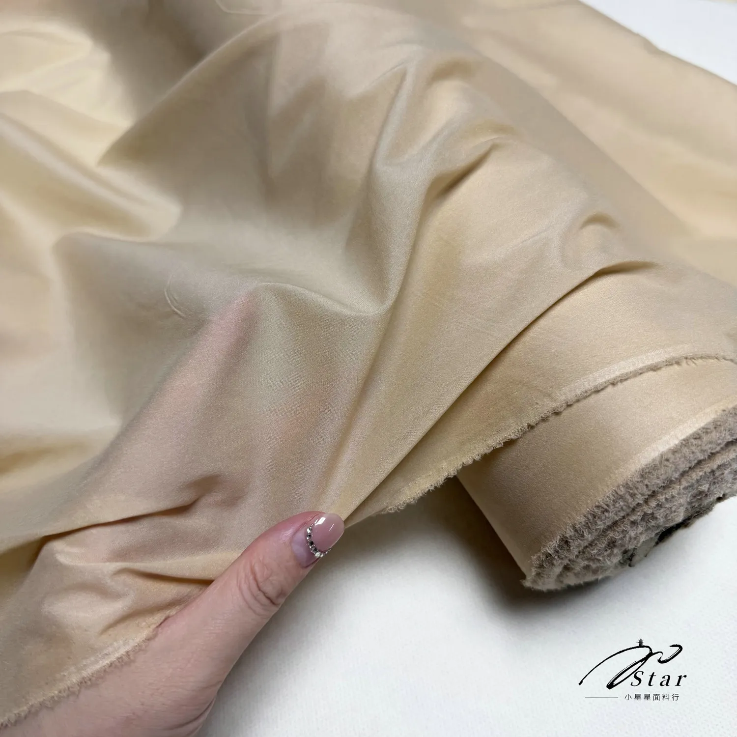 Flesh Colored Stretch Silk Lining Fabric High-Grade Suit Coat Dress Silkworm Silk Flesh Color Lining Cloth