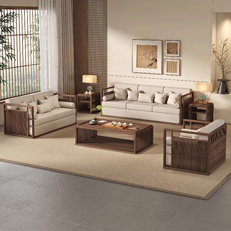 North American ash solid wood sofa combination modern simple rural self-built house living room classical villa zen furniture