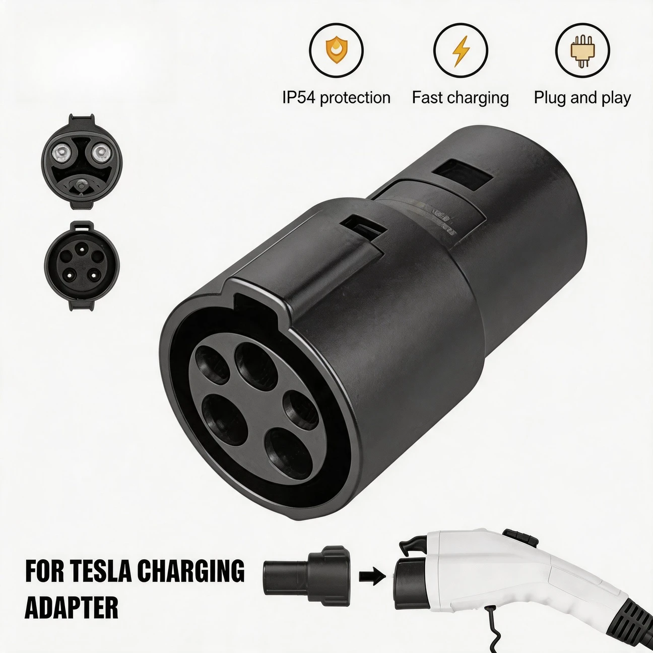 Charging Converters Socket EV Adapter Type1 to J1772 To for Tesla Model 3 S Y X EV Charger Adapter Latch Electric Vehicle Cars
