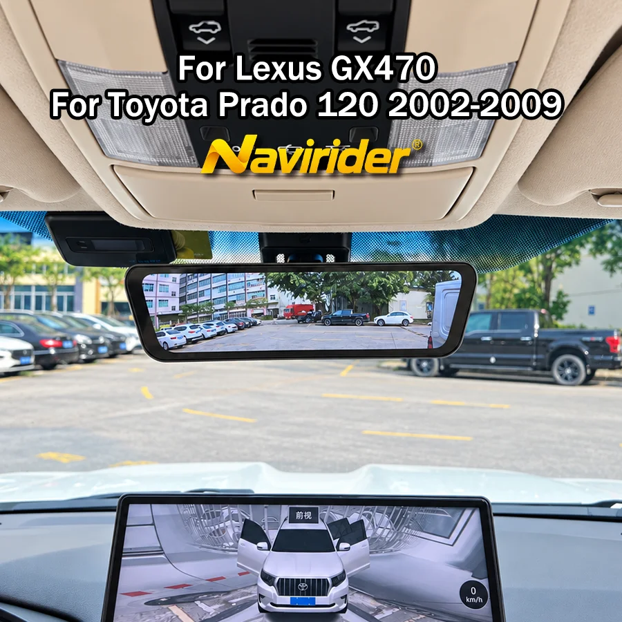 Smart AI Mirror For Lexus GX470 For Toyota Prado 120 2002-2009 Car Streaming Rearview Display Blind Spot Monitoring Detection