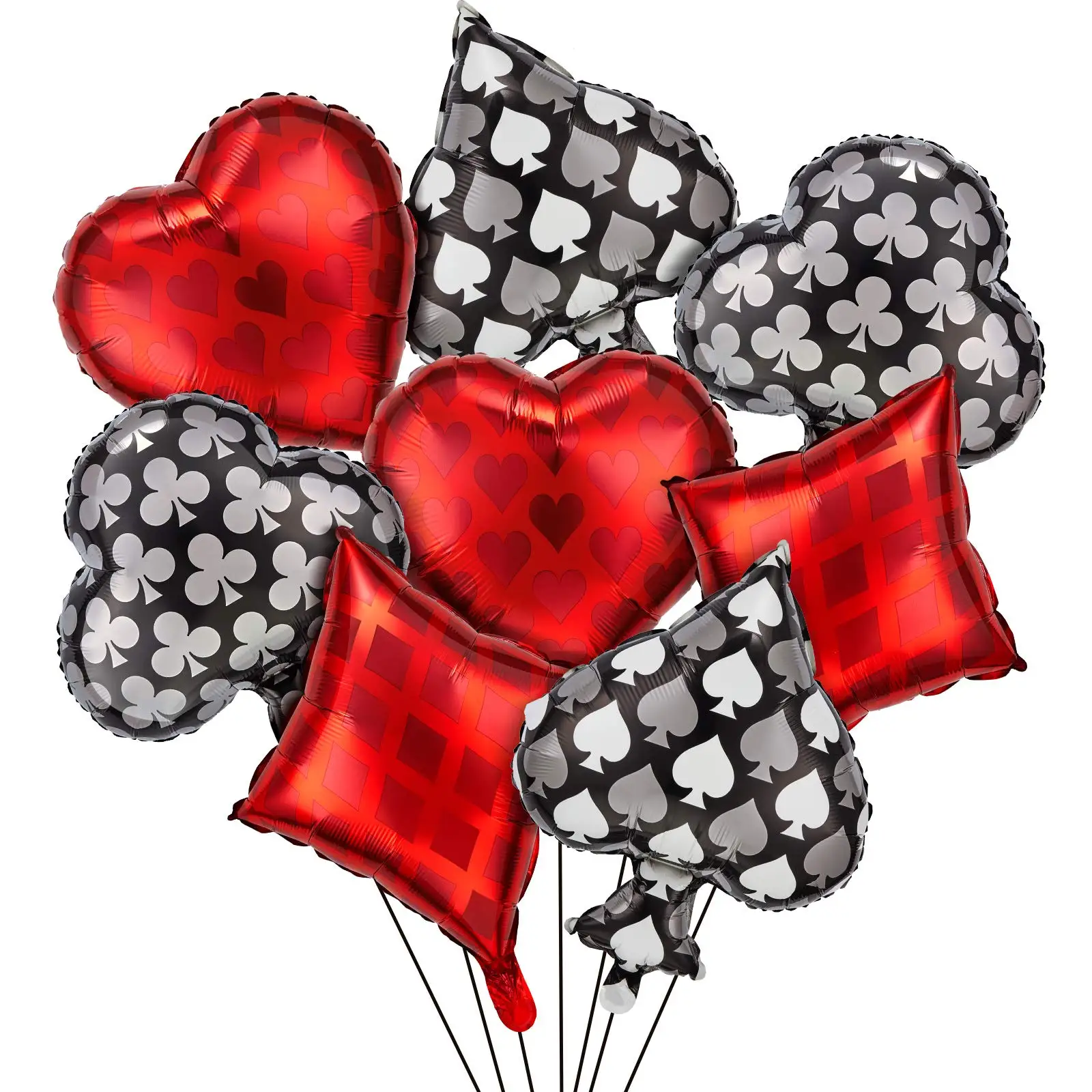 Würfel und Karten Casino-Luftballons Casino-Themenballons Würfelballons, Casino-Themenpartys Poker-Luftballons, Casino-Dekorationen – Detail 3