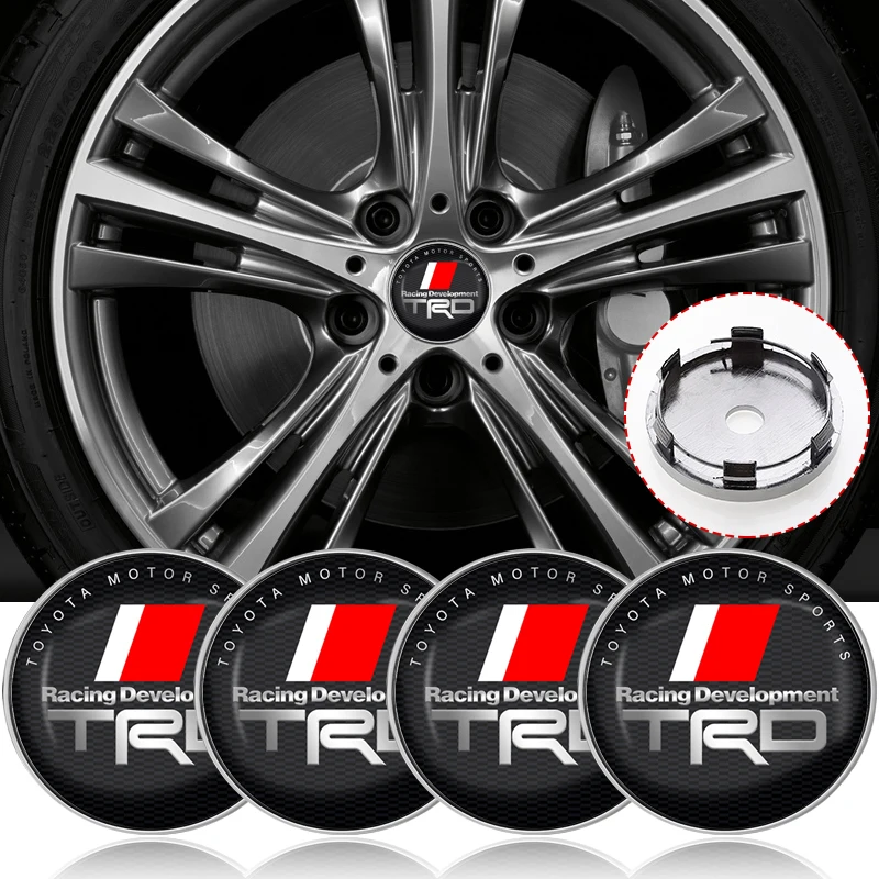 4pcs 60mm Car Wheel Center Hub Cap Rim Cover Emblem Sticker For Toyota Prado Aqua Hilux Rav4 Camry Prius TRD Venza GR Yaris