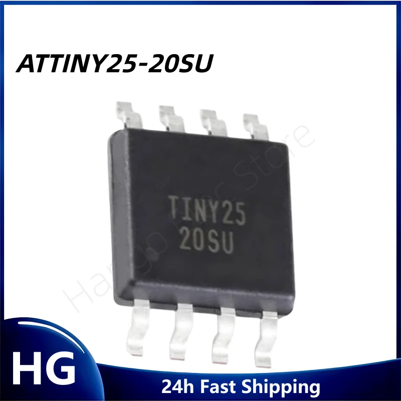 10PC/ATTINY25-20SU TINY25 SMD SOP-8 chip microcontrolador AVR de 8 bits
