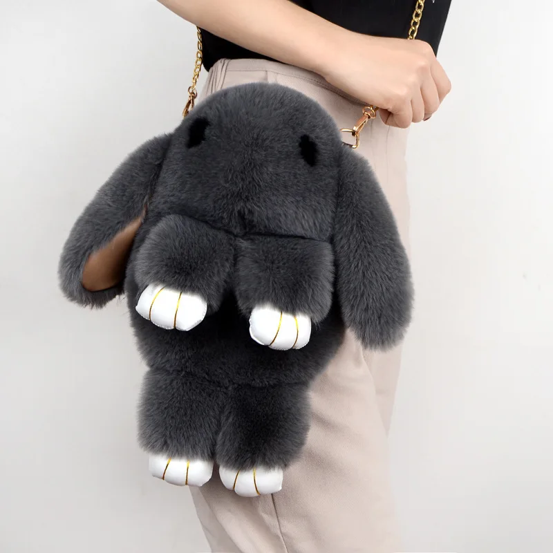 Plush rabbit pattern bag shoulder messenger bag for women