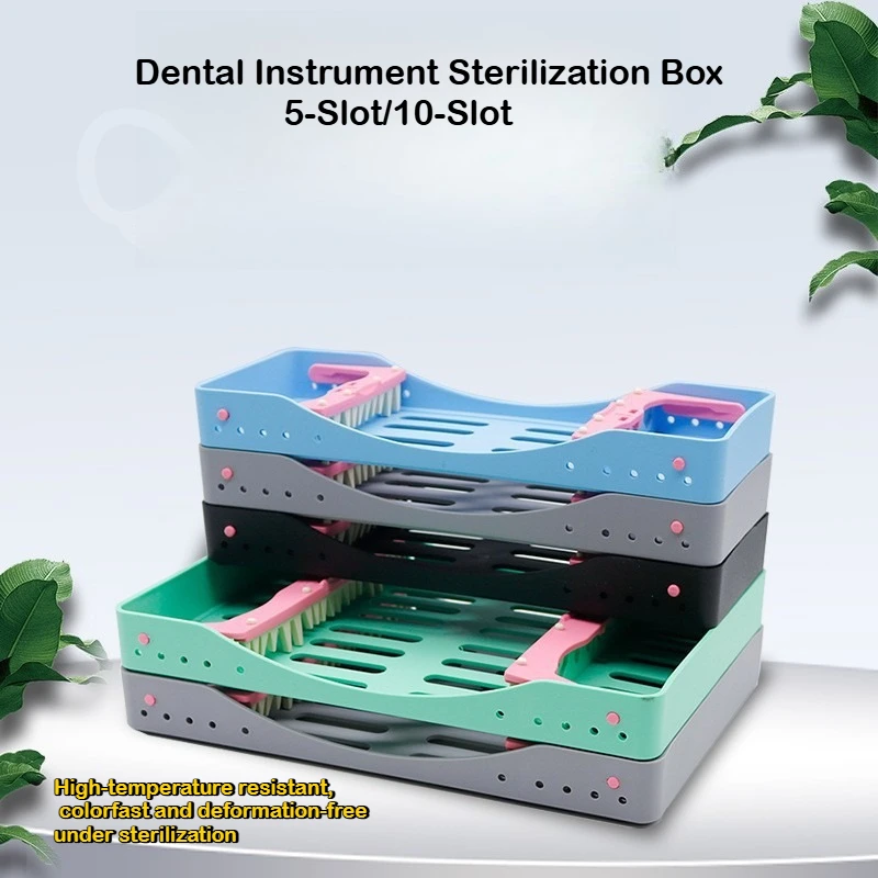 

5шт. ​ Автоклавируемый футляр для стоматологических инструментов (5/10 слотов) — не выцветает или деформируется, идеально подходит для использования в клинике