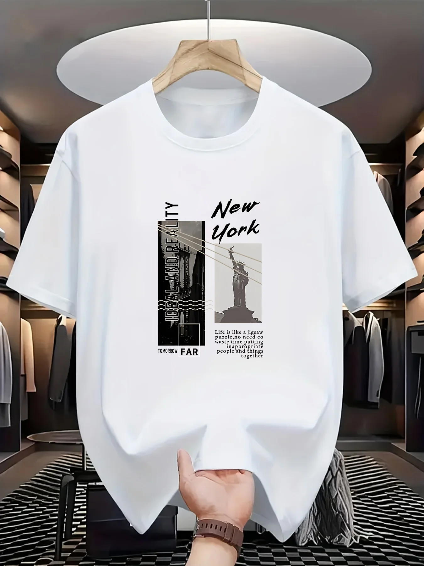 New York Printed Casual Summer T-shirt for Teenagers and Children, Fashionable Top, Comfortable Parent-child Outfit