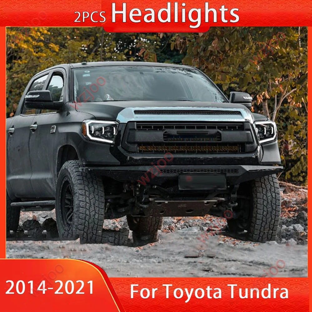 

Car Lights For Toyota Tundra LED Headlight 2014-2021 Headlights Tundra DRL Turn Signal High Beam Angel Eye Projector Lens