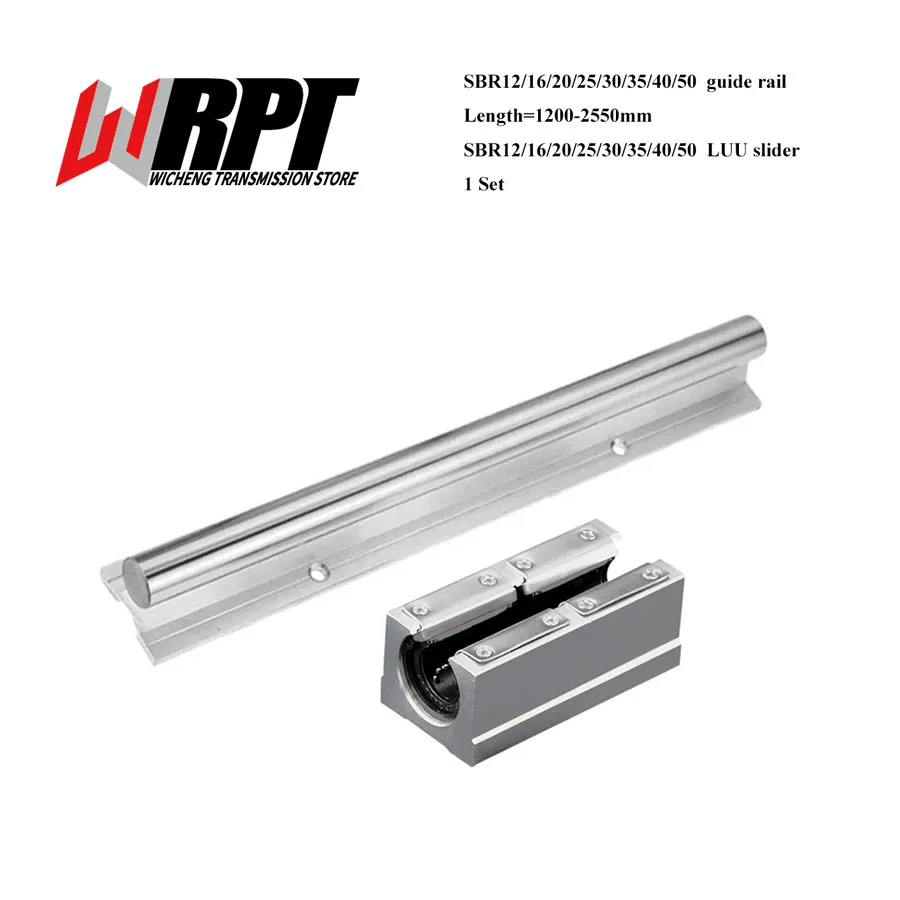 

Linear Guide 1PC SBR12 16 20 25 30 35 40 50 Length 1200-2550mm 1PC SBR12-50LUU Pressure Plate Slider Bearing DIY Mills CNC Part