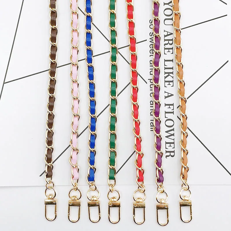 Bag Chain Phone Case Chain Round Ball Chain Wear Leather Metal Chain Braided Chain Shoulder Bag Strap All-match Temperament