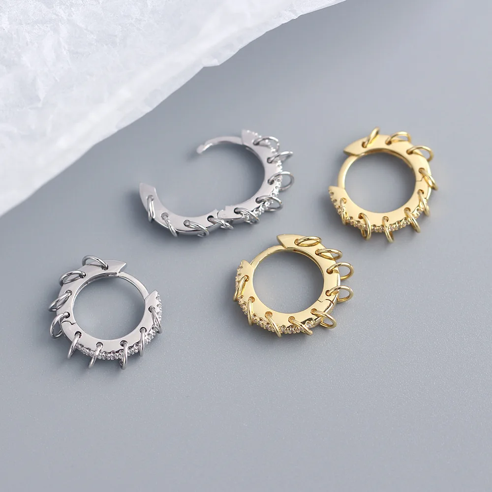 ANENJERY CZ Zirkon Kreis Creolen für Frauen Männer Punk Trendy Party Zubehör Mode Schmuck Geschenk – Detail 3