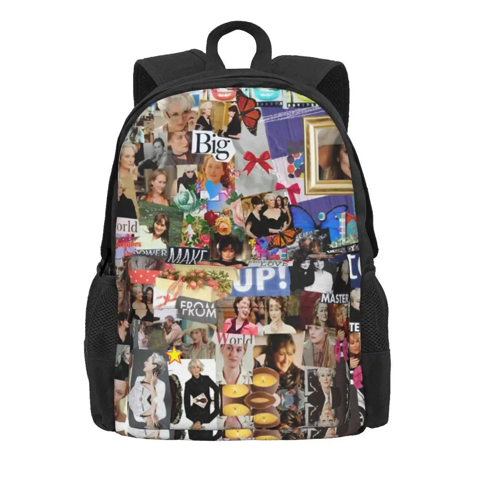 Meryl Streep- Collage Hot Sale Schoolbag Backpack Fashion Bags Meryl Streep Collages Actress