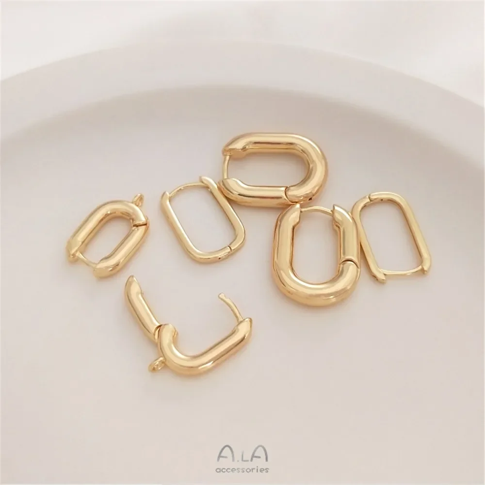 

14K Gold Plated U-shaped oval earring French strap hanging earring diy handmade earring accessories material