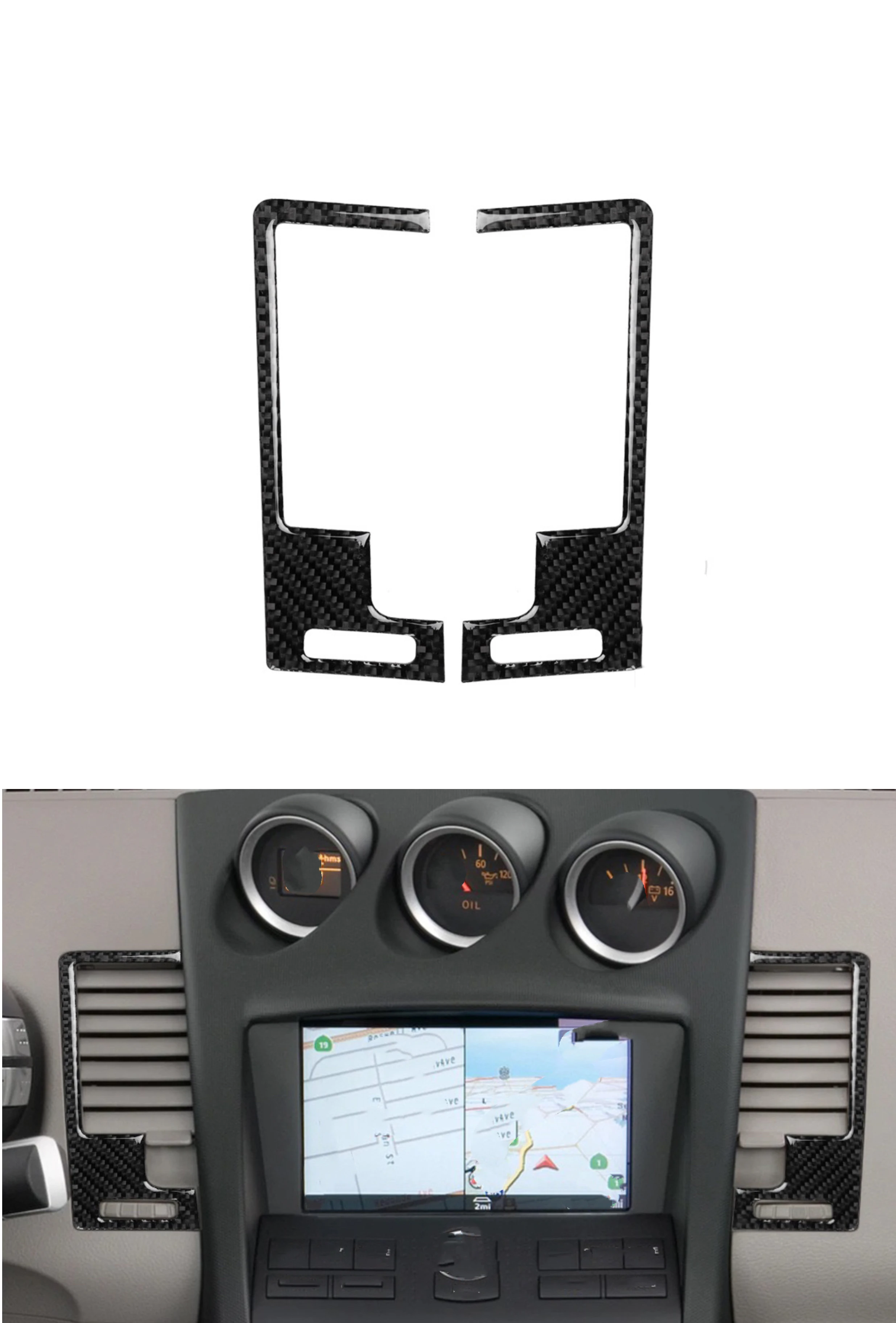 

Car Auto Air Vent Self-Adhesive Cover Trim Decorative Stickers for Nissan 350Z 2003 2004 2005 2006 2007 2008 2009 Carbon Fiber