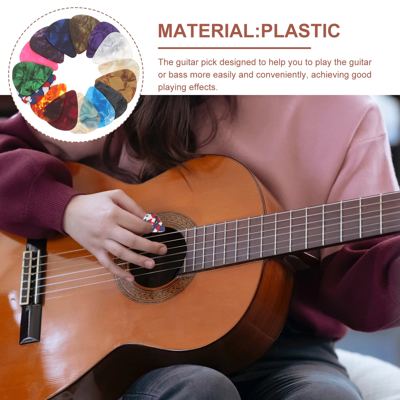 

32pcs Premium Guitar Picks Durable Folk Electric Acoustic Ukulele Bass Picks Smooth Comfortable Grip for Beginners Practice