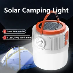 Solarna lampa kempingowa Power Bank Żarówka akumulatorowa USB 6-biegowy pilot Lampa namiotowa Przenośne latarnie Światła awaryjne na zewnątrz