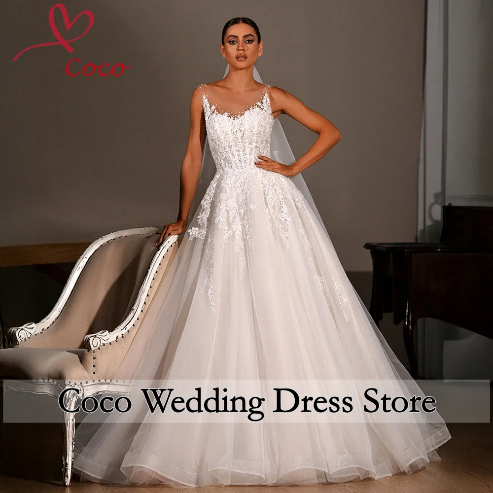 Customised Elegant Wedding Dresses A-Line  Exquisite Applique Beading High Quality V-neck Design For Women New Fashion Brida