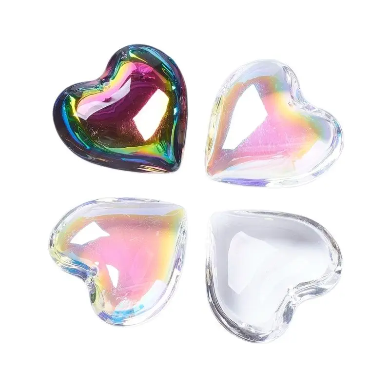 

20pcs Glass Charms Heart Pendants Necklaces for DIY Jewelry Making 42x43.5x15mm Hole: 2mm F60