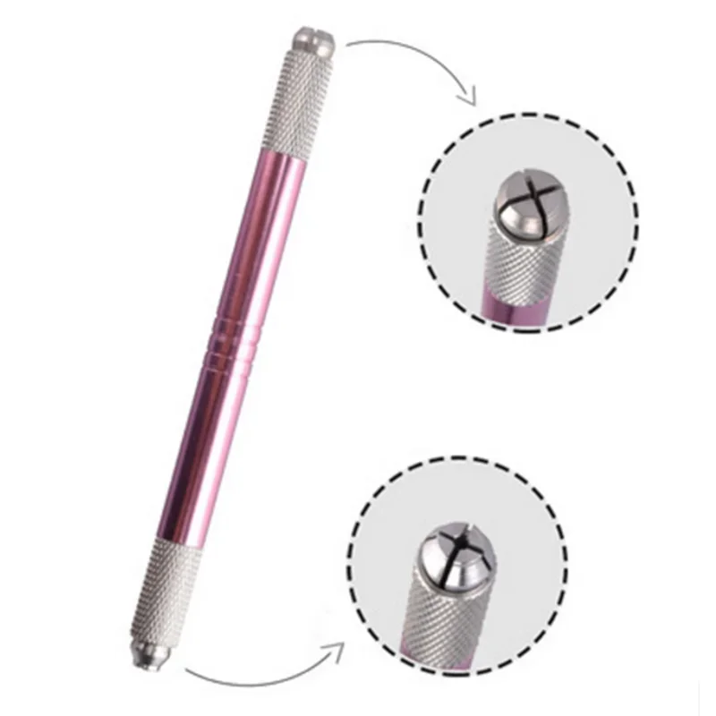 1 قطعة Microblading مزدوج الرأس دليل القلم ماكينة رسم الوشم التجميلي إبرة شفرة تجميل دائم المطرزة الحاجب الشفاه Tebori Munsu #2