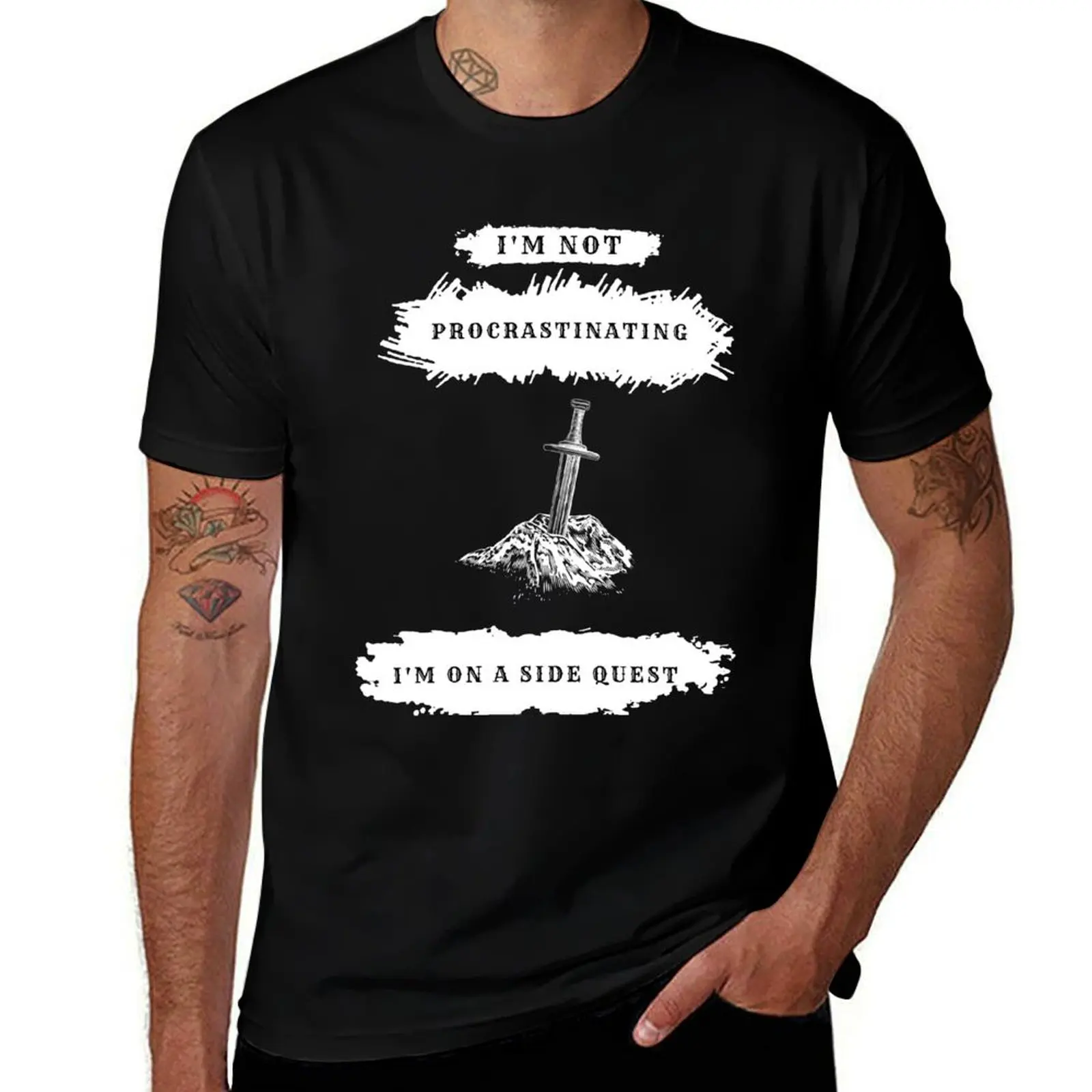 

I'm Not Procrastinating I'm On A Side Quest T-Shirt man t shirt summer t shirt for man 100 percent cotton T-Shirt