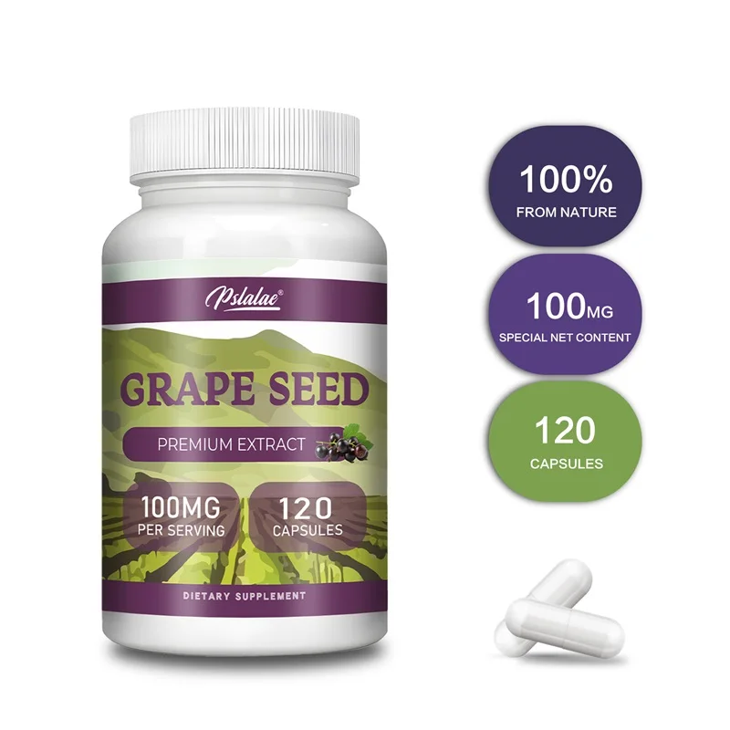 

Grape Seed Extract Capsules 100mg - Powerful Antioxidant To Support Skin Whitening Anti-aging, Antioxidant, Promote Skin Health