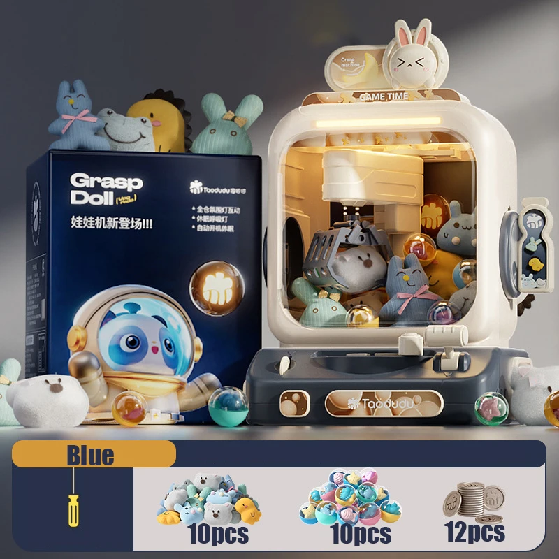 Máquina de muñecas que funciona con monedas, juego de atrapar garras, juguetes interactivos para niños, regalos de cumpleaños