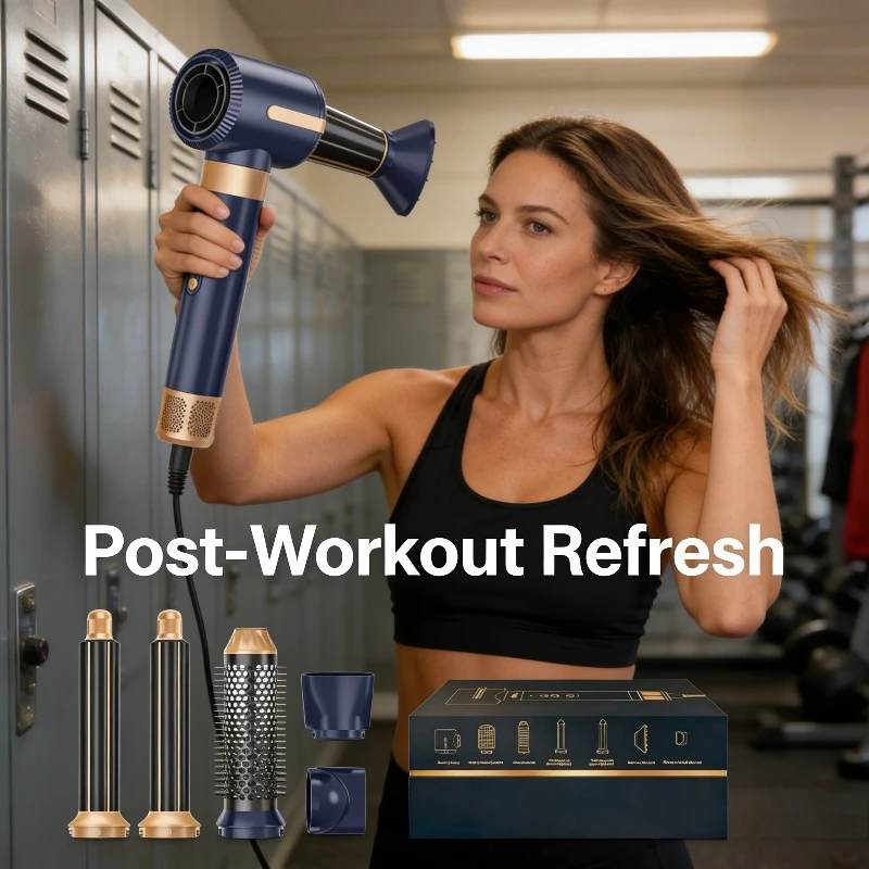 

7 In 1 Hair Dryer Brush Brushless High Speed Hair Dryer with Diffuser Ionic Blow Dryer Hot Air Styling Comb Auto Hair Curler