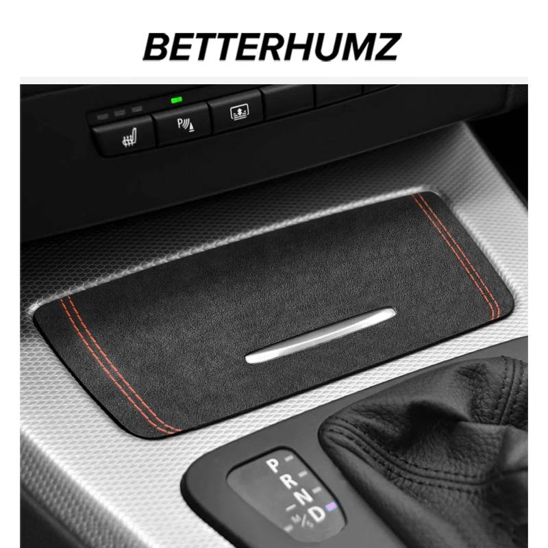 For BMW E90 E92 E93 Car Interior Central Console Storage Box Panel Trim Made of Alcantara Performance Sticker Tuning Accessories