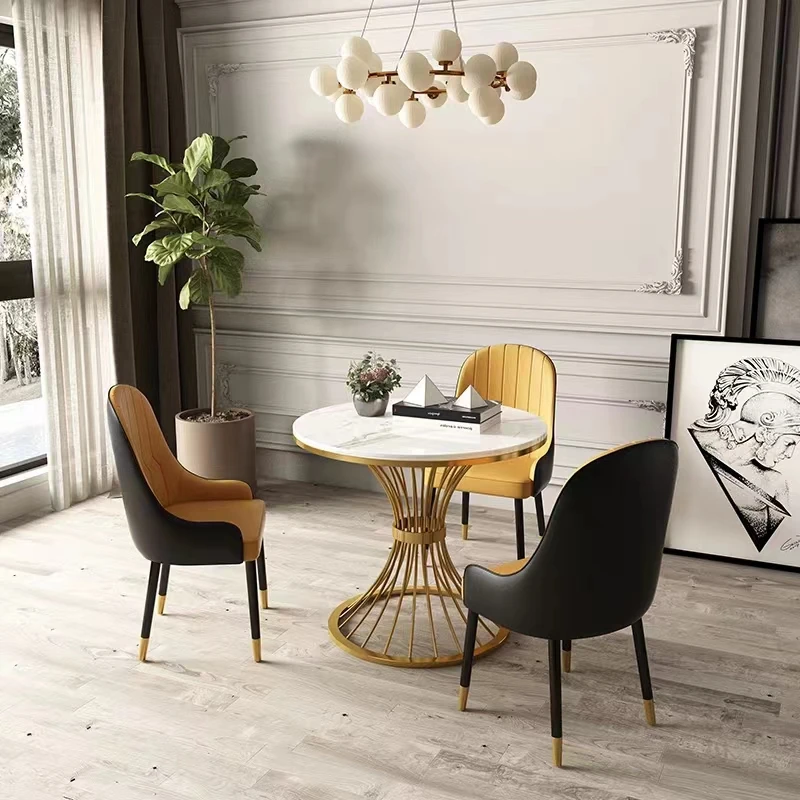 Nordic Marble round side table living room  sofa corner tables INS Business reception coffee table negotiating Luxury furniture