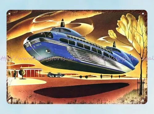 1946 heli bus Arthur Radebaugh futurist artist tin sign outdoor art