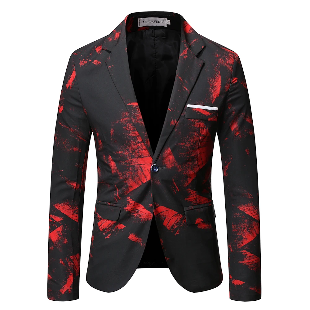 

Men's Print Blazer Society Masculinos 2025 Korean Fashion Blazer Para Hombre Elgante Business Formal Jacket Suit Men Dress Coat
