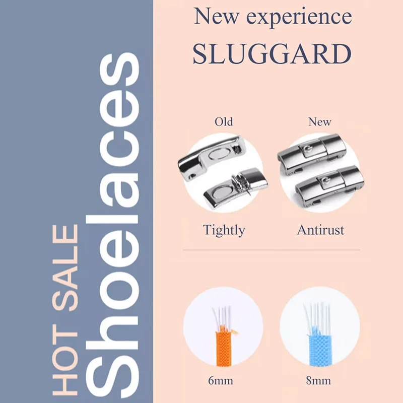 8 مللي متر لا التعادل أربطة أحذية الصحافة قفل أربطة الحذاء دون العلاقات الأربطة المرنة حذاء رياضة الاطفال الكبار اتسعت رباط الحذاء المسطح للأحذية #6