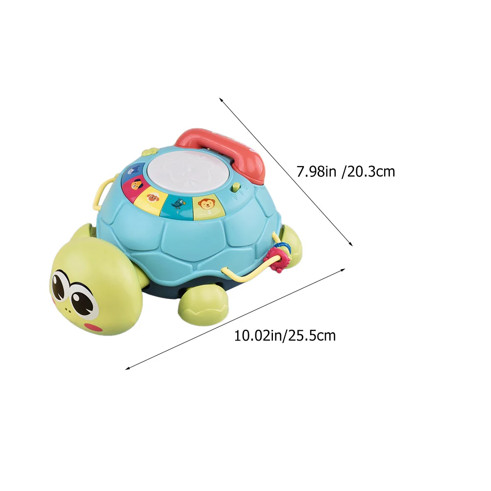Macchina per l'apprendimento precoce della storia Dispositivo per l'apprendimento musicale per bambini a forma di tartaruga dei cartoni animati Lettore musicale interattivo per bambini Tempo di riproduzione sensoriale