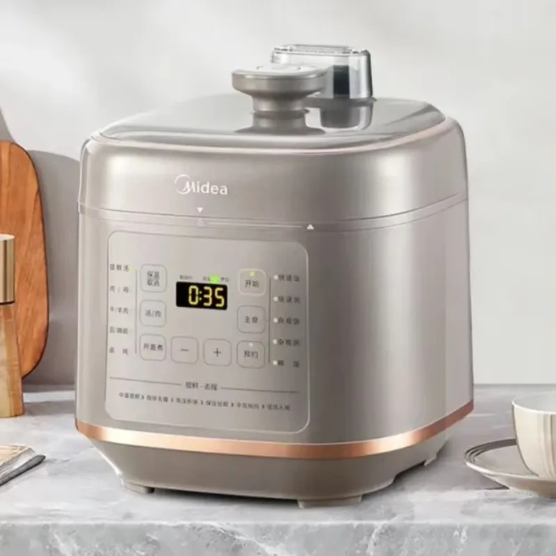 

Electric Pressure Cooker by Midea. Household. 5L. Double Deep Soup Pot. Rice Cooker. Can be Scheduled to Cook Rice.