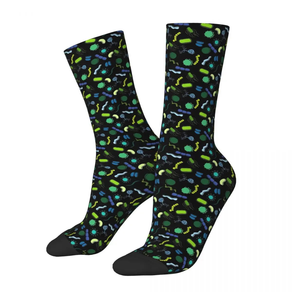 

Microbiology - Color On Black Socks Harajuku Stockings All Season Long Socks Accessories for Man's Woman's Birthday Present