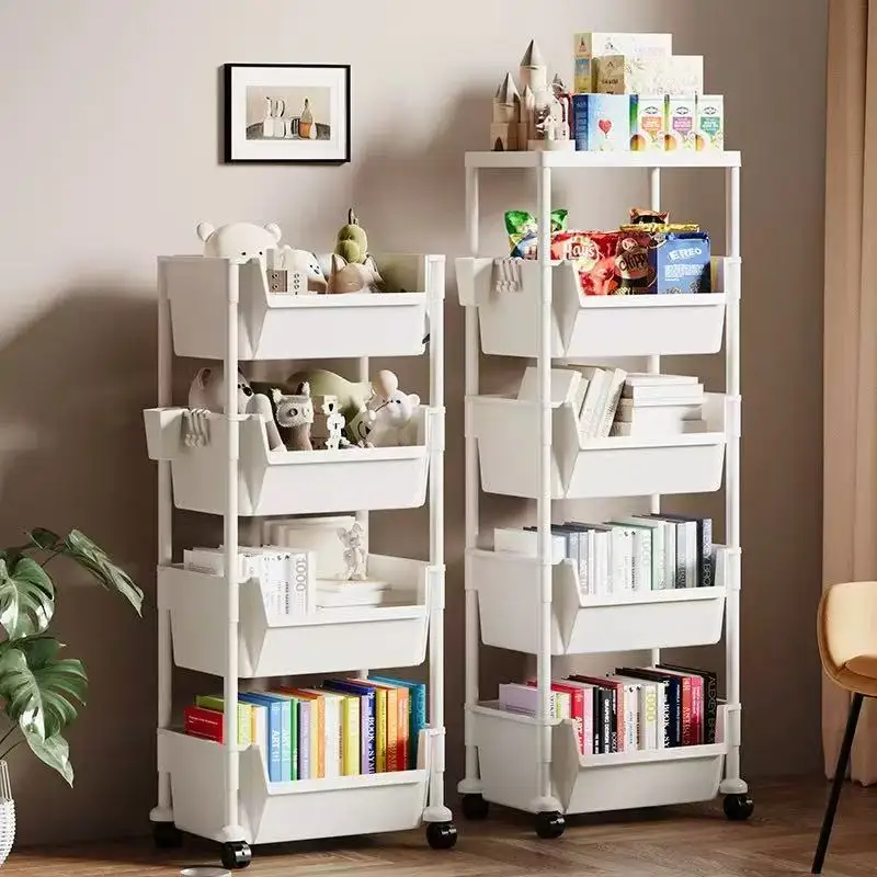 2025Trolley Mehrschichtiges Bücherregal, Küchenlagerregal, schmaler Schlitzschrank für Badezimmer, Wohnzimmer, kleiner Raum-Organizer