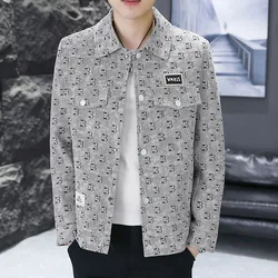 Autumn Korean Letter Printed Men's Jacket High-quality Casual Business Windproof Jacket Slim Fit Bomber Jacket