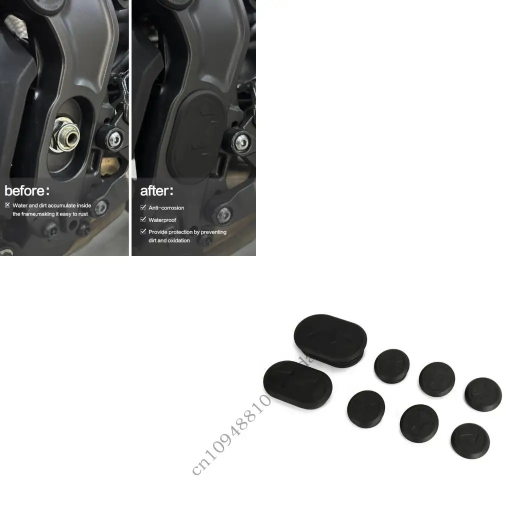 

Motorcycle Frame Hole Caps 8PCS Elastomer Plugs Enhances Styling Detail Oriented Designs Covers for Bike MT-09