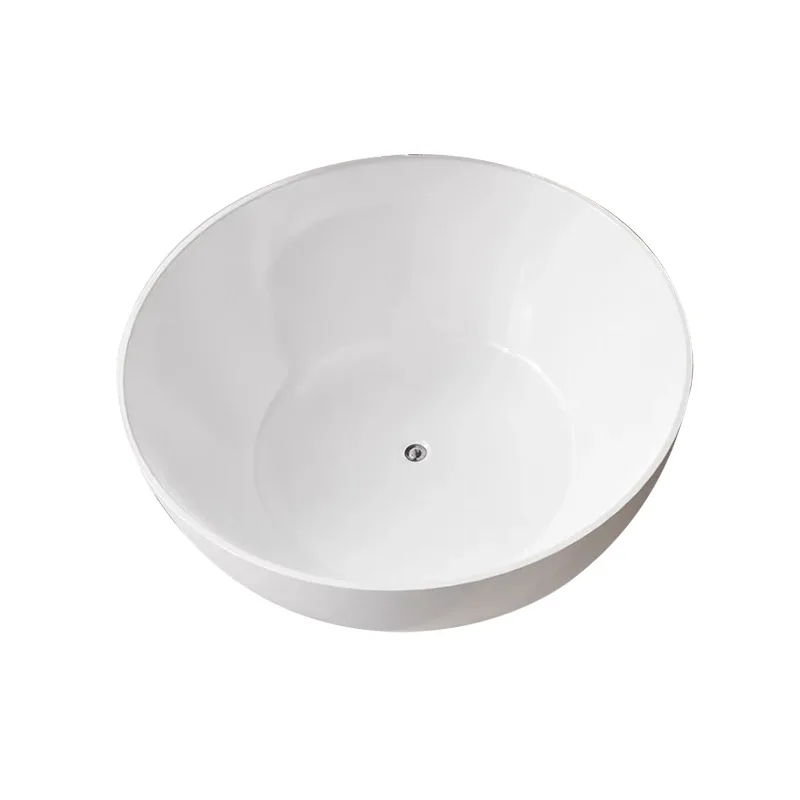 Acrylic bathtub Free-standing round large-capacity home bed and breakfast hotel bath tub Recessed bathtub