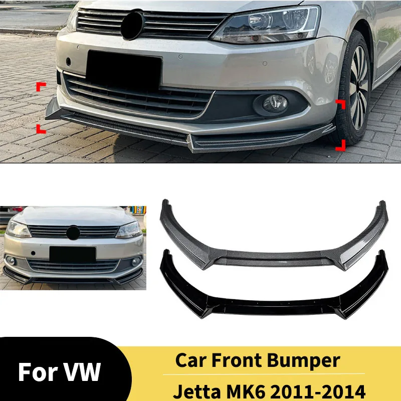 

For VW Jetta MK6 2011-2014 Car Front Bumper Lip Splitter Automobiles Front Blade Diffuser Lower Chin body kit Tuning Guard Board