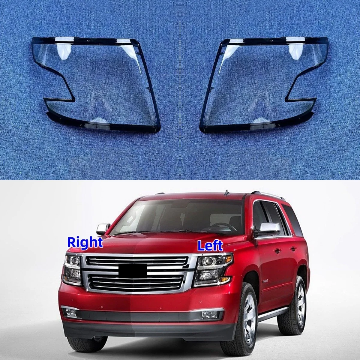 

For Chevrolet Tahoe 2015 2016 2017 2018 Car Acesssories Transparent PC Material Headlights Lights Glass Shell