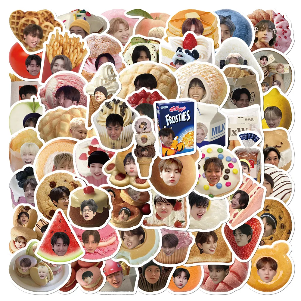 10/30/60PCS Boy Group Seventeen Cute Food Avatar Sticker Funny Graffiti Decal Kids Toy Decorative Luggage Laptop Thermos Cup