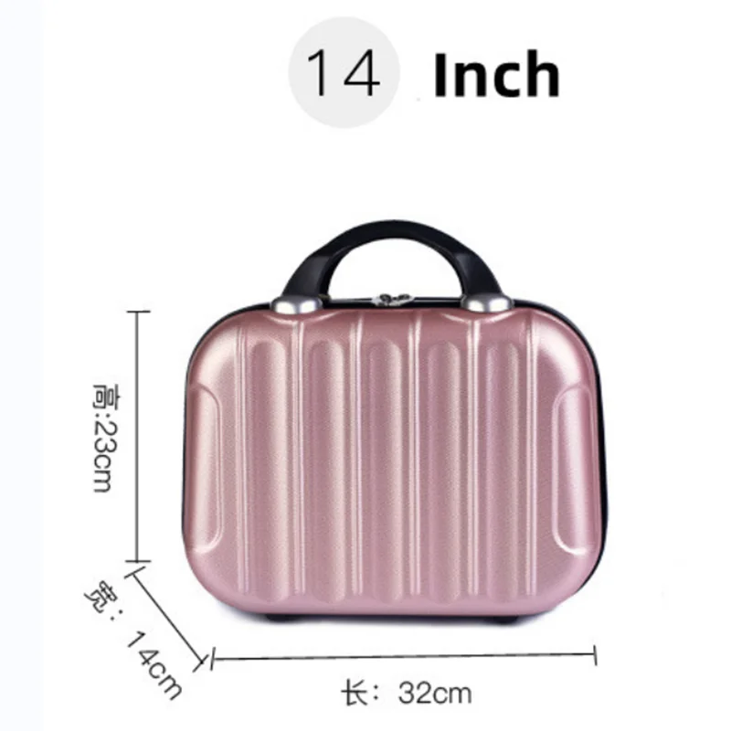 14 Inch Korean Makeup Case Handheld Suitcase Small Luggage Box Travel Bag Handheld Suitcase 32X24X23CM