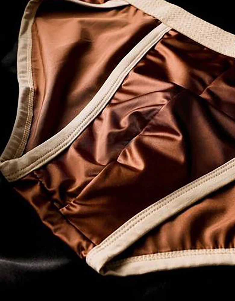 5 Pieces Men's Ice Silk Underwear High Luxury Satin Oil Gloss Cloth Large Size Briefs Loose Breathable Quick Drying Men Panties