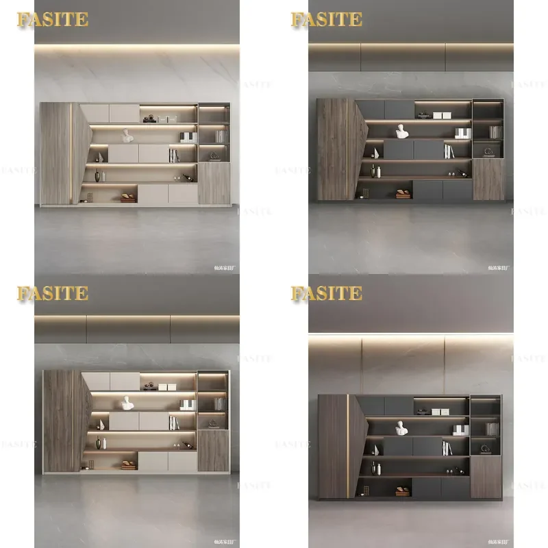For Office File Cabinet Storage Locker Data Bookcase Combination Furniture Household Metal Wood Large Capacity