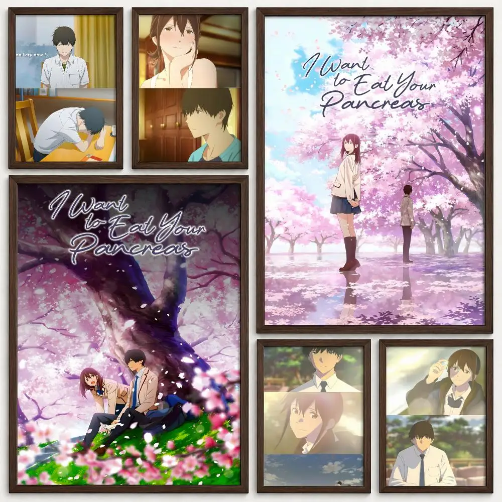Anime I Want To Eat Your Pancreas Poster Self‑Adhesive Waterproof PP Poster Coffee House Bar Wall Art Sticker Room Home Decor