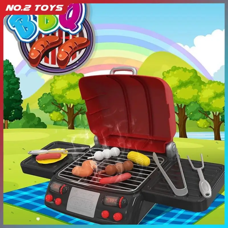 Simulation Kitchen Barbecue Oven for Boy Girls Pretend Play Food BBQ Electric Oven Kids Play House Role Play Educational Toy Kit