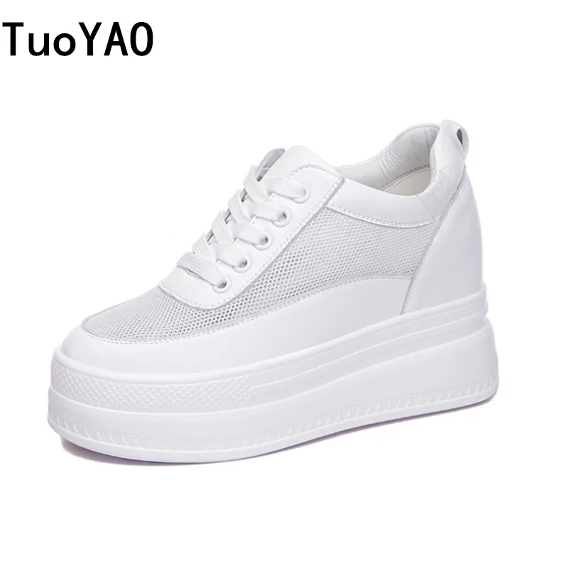 

Women Platform Sneakers Summer Stylish Thick Sole Casual Shoes 9CM Breathable Mesh Walking Shoes 2024 Woman Zapatos Mujer New