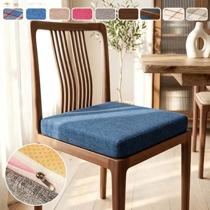 35D High Density Sponge Linen Cushion Thick Square Seat Mats for Living Room Office Chairs Universal Sofa Decor Pad 40/45/50cm