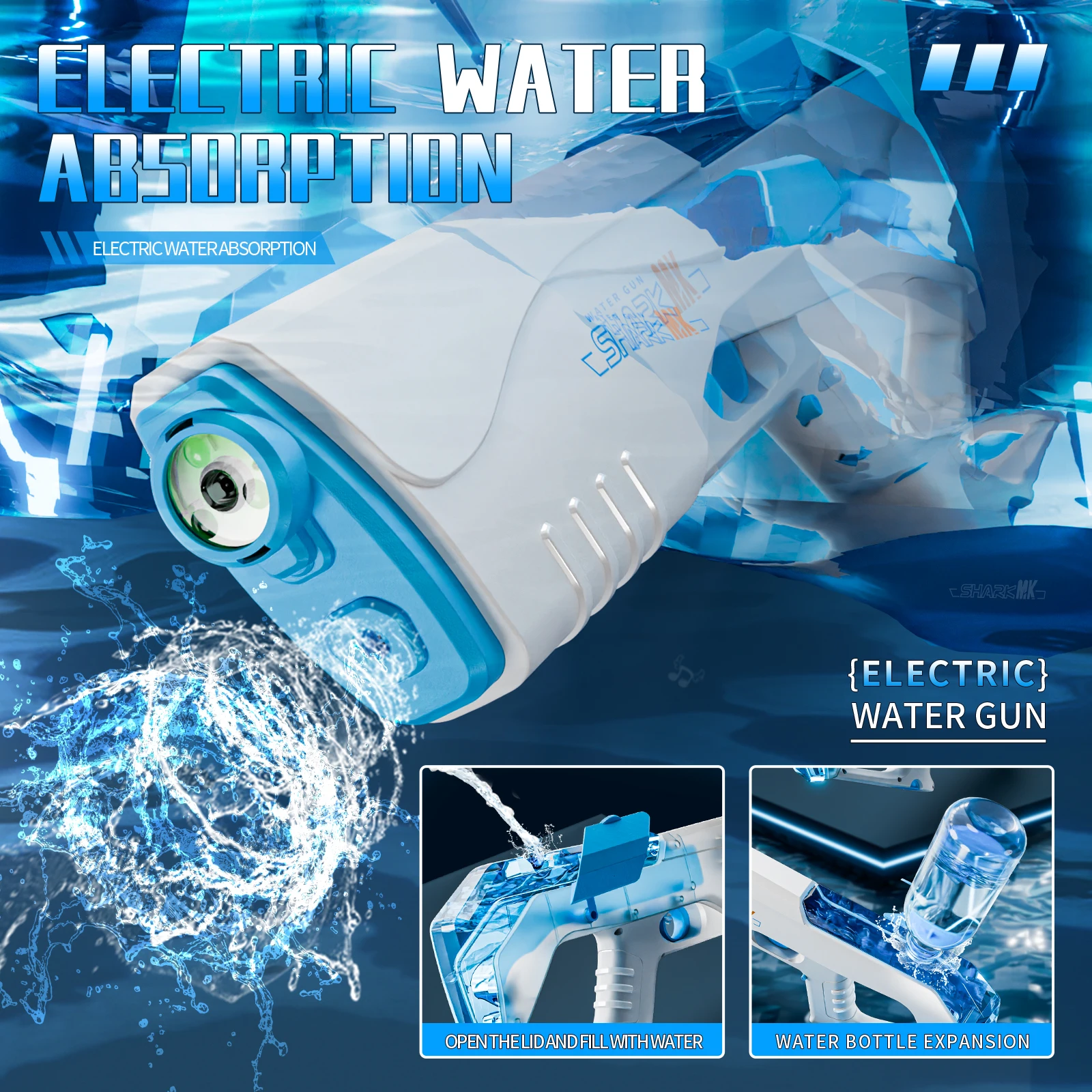 

Summer High Pressure Electric Water Gun, Automatic Water For Outdoor Pool, Multiple People Fighting Games Water Toys