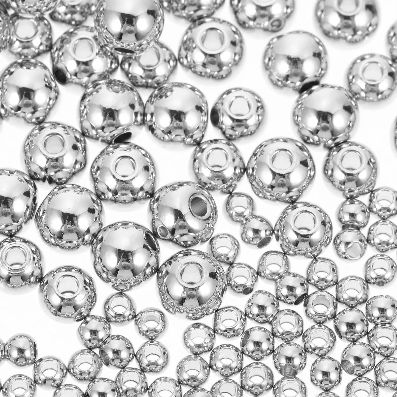 200pcs Seamless Copper Spacer Beads for DIY Jewelry Making – Corrosion Resistant, Fade-Proof, Shiny Round Metal Beads